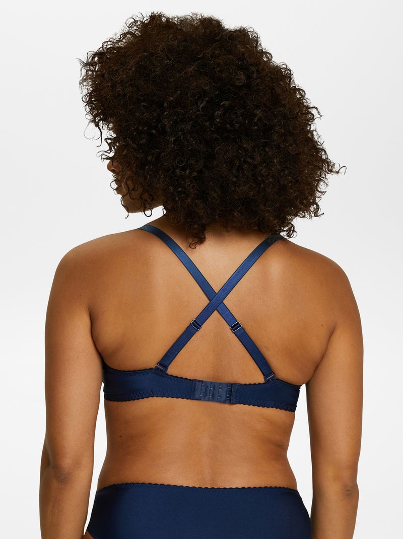 Soutien-gorge en dentelle et microfibre 'Sans complexe' Bleu - Kiabi
