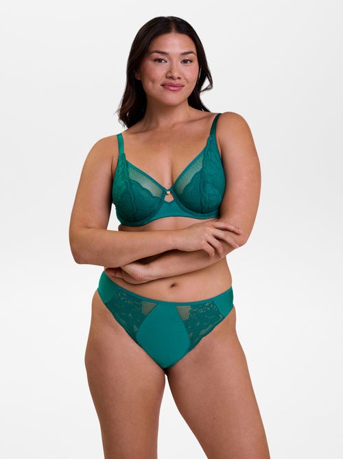 Soutien-gorge en dentelle, microfibre et tulle 'Sans complexe' - Kiabi