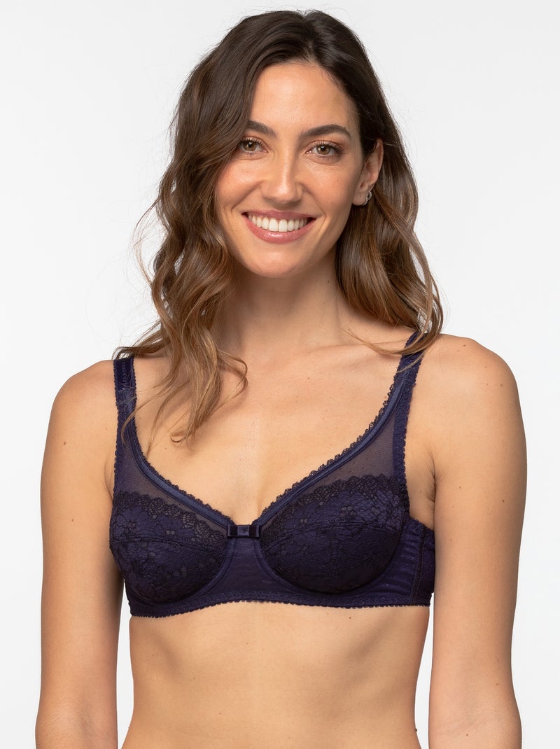 Soutien-gorge en dentelle 'Playtex' Bleu marine - Kiabi