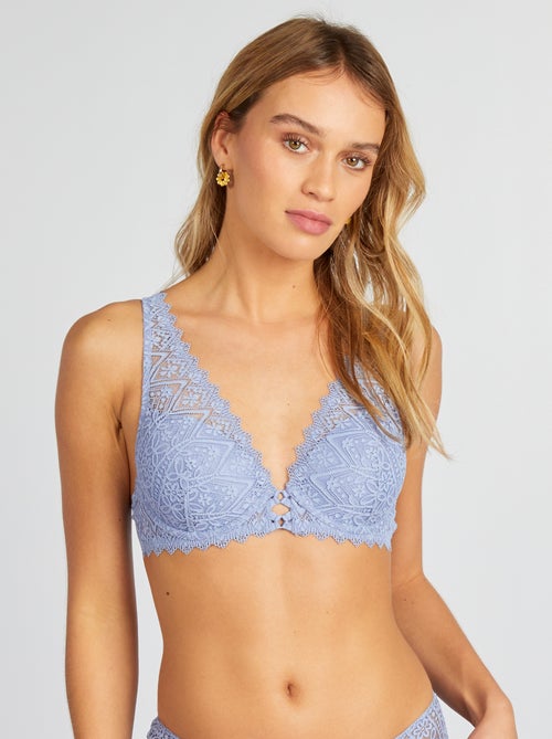 Soutien-gorge en dentelle plongeant - Kiabi