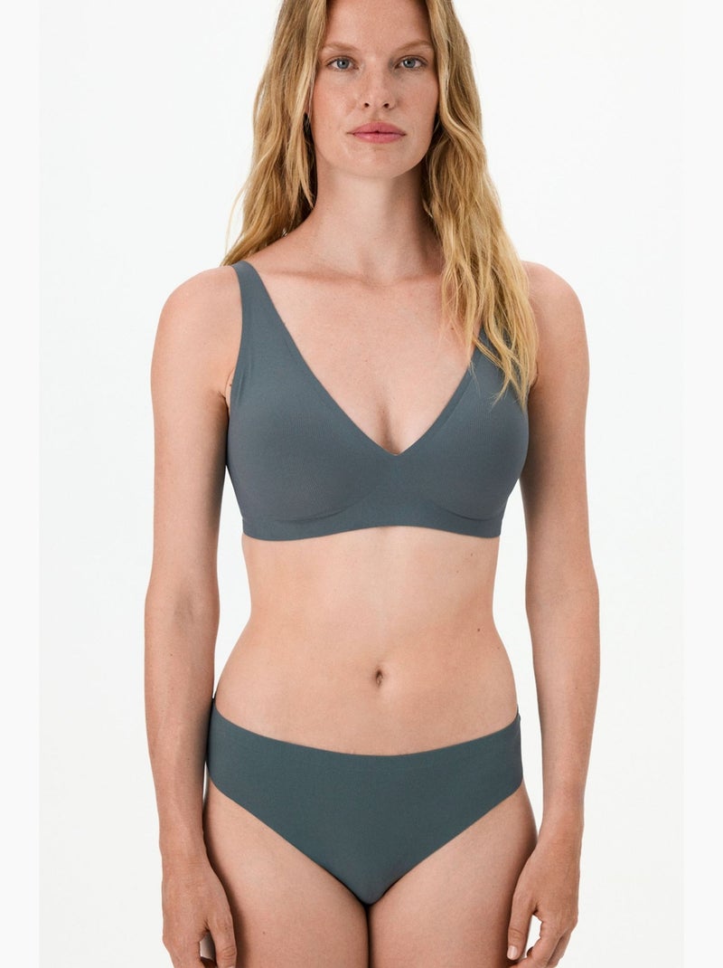 Soutien-gorge fit decolette invisible rembourré penti Gris - Kiabi