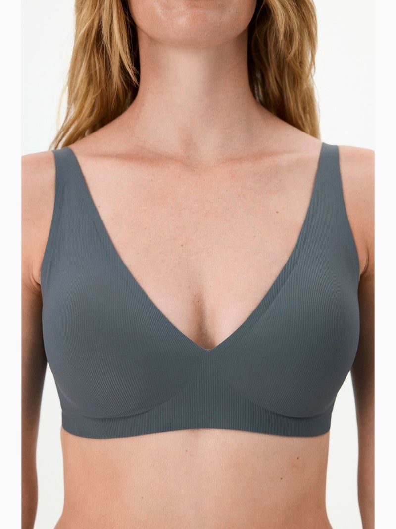 Soutien-gorge fit decolette invisible rembourré penti Gris - Kiabi