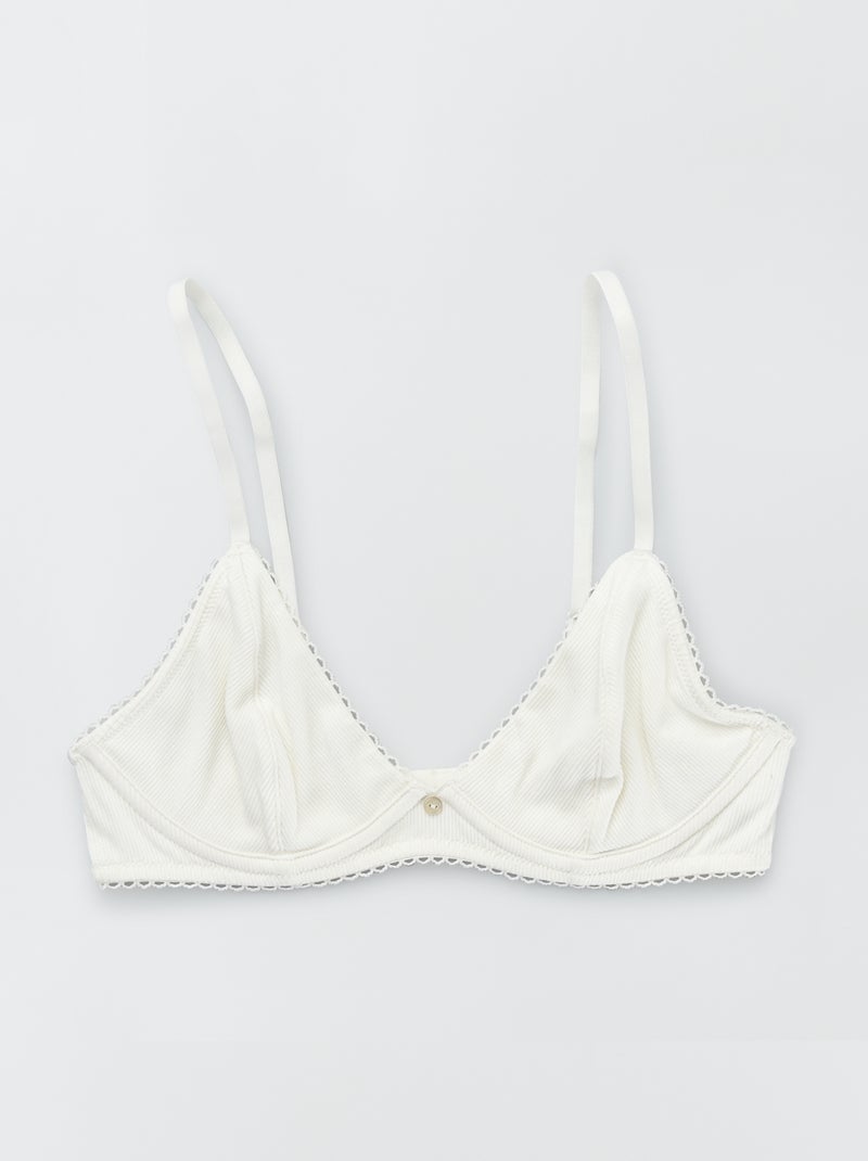 Soutien gorge forme triangle blanc - Kiabi