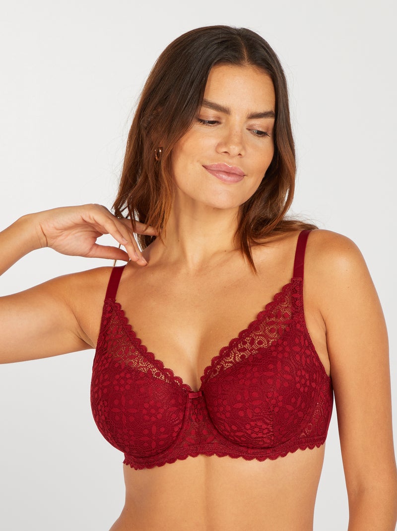 Soutien-gorge paddé bonnet D&E Rouge - Kiabi