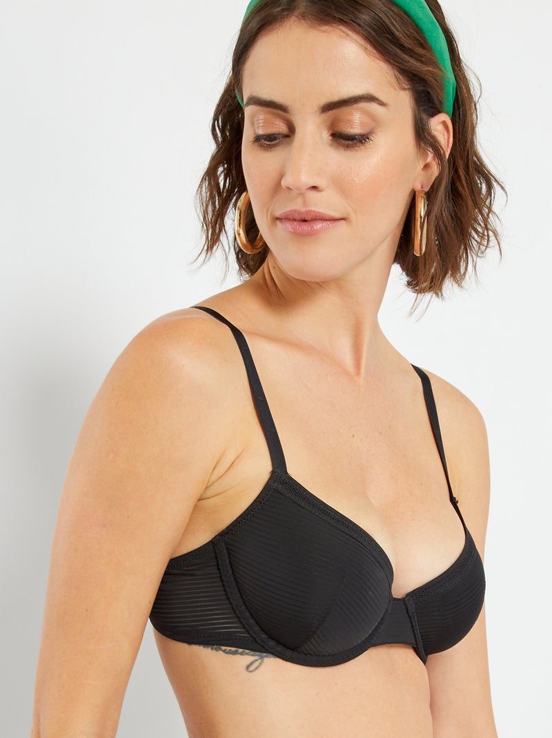 Soutien-gorge paddé microfibre noir - Kiabi