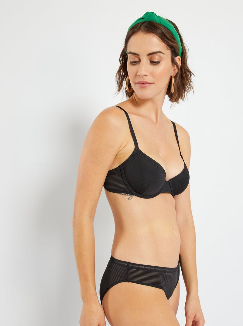 Soutien-gorge paddé microfibre noir - Kiabi