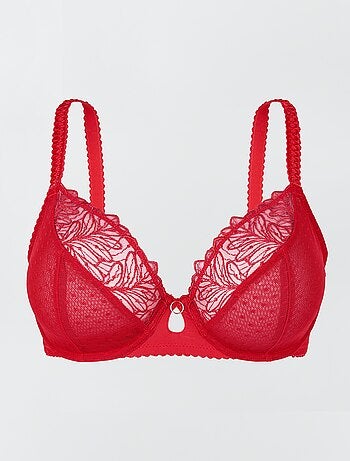 Soutien-gorge plongeant en dentelle avec armatures 'Sans Complexe'