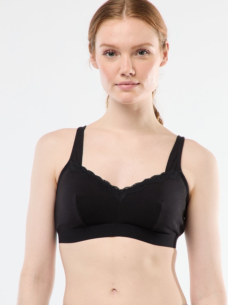 Soutien-gorge post-opératoire - Octobre Rose Noir - Kiabi