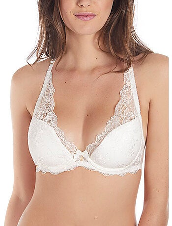Soutien-gorge préformé semi-bralette plongeant majonia mariage ivoire