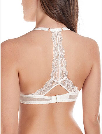 Soutien-gorge préformé semi-bralette plongeant majonia mariage ivoire