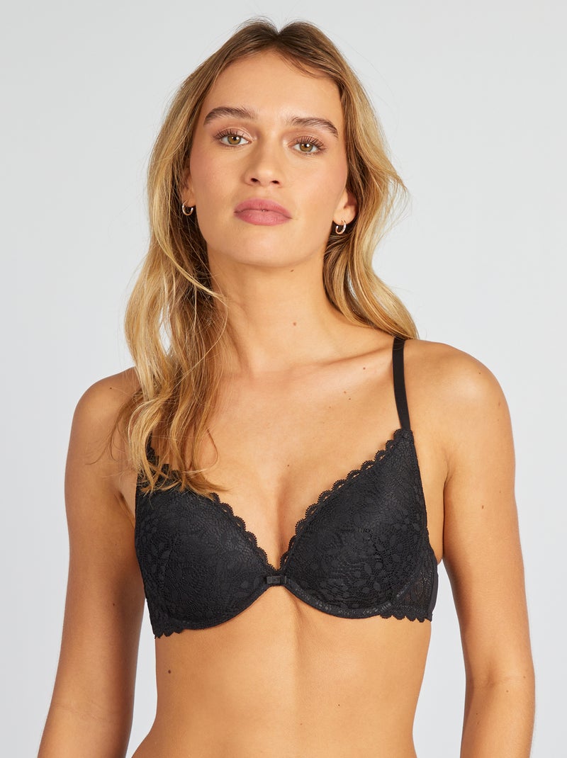 Soutien-gorge push-up dentelle noir - Kiabi