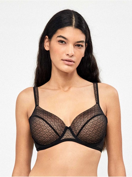 Soutien-gorge réducteur d'aisselle avec jacquard monogramme. Bonnets c, d et e - Kiabi Soutien-gorge réducteur d'aisselle avec jacquard monogramme. Bonnets c, d et e - Kiabi