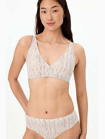 Soutien-gorge rembourré fit decolette à imprimé serpent, invisible penti