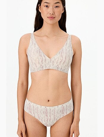 Soutien-gorge rembourré fit decolette à imprimé serpent, invisible penti