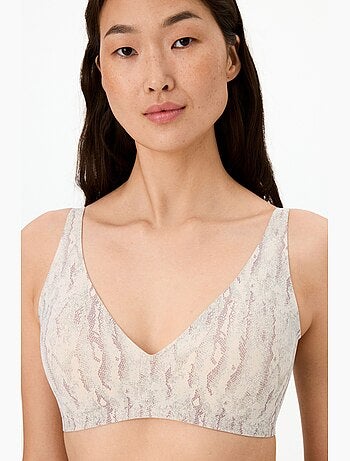 Soutien-gorge rembourré fit decolette à imprimé serpent, invisible penti