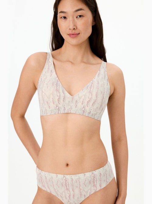 Soutien-gorge rembourré fit decolette à imprimé serpent, invisible penti - Kiabi Soutien-gorge rembourré fit decolette à imprimé serpent, invisible penti - Kiabi