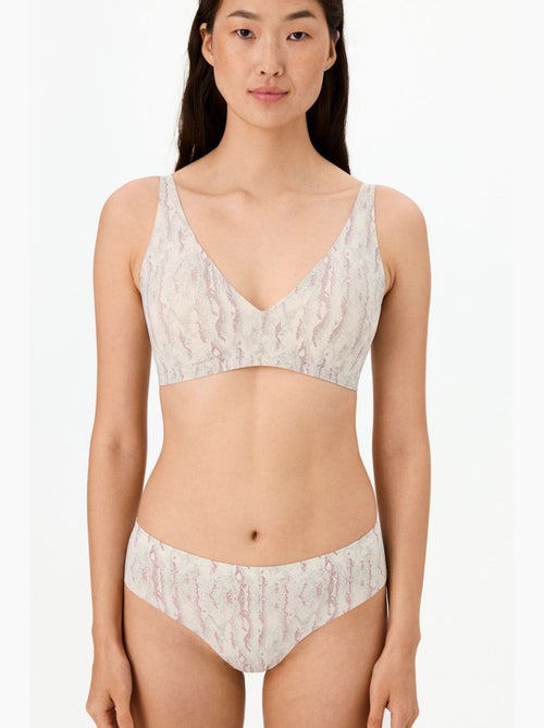 Soutien-gorge rembourré fit decolette à imprimé serpent, invisible penti - Kiabi Soutien-gorge rembourré fit decolette à imprimé serpent, invisible penti - Kiabi