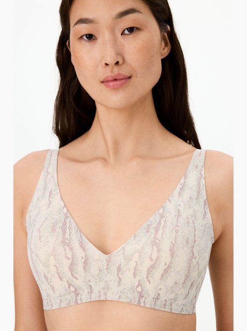 Soutien-gorge rembourré fit decolette à imprimé serpent, invisible penti - Kiabi Soutien-gorge rembourré fit decolette à imprimé serpent, invisible penti - Kiabi