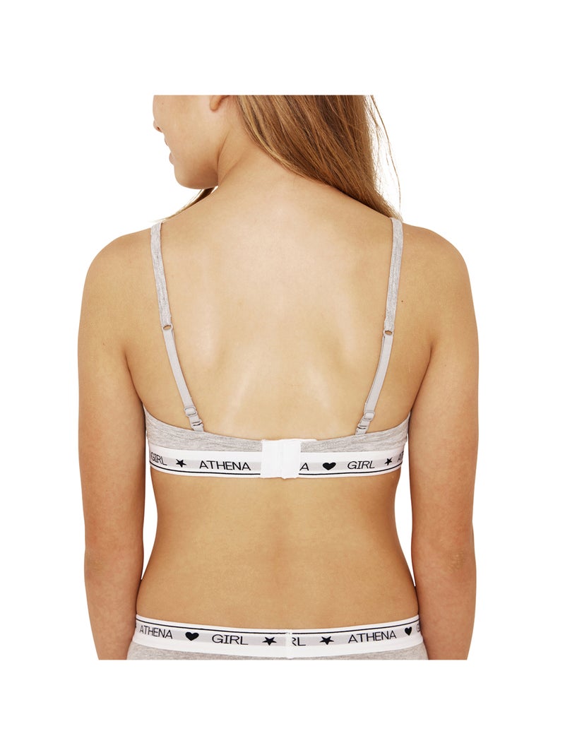 Soutien-gorge sans armature à coques fille coton ultra doux girl by athena Gris chiné - Kiabi