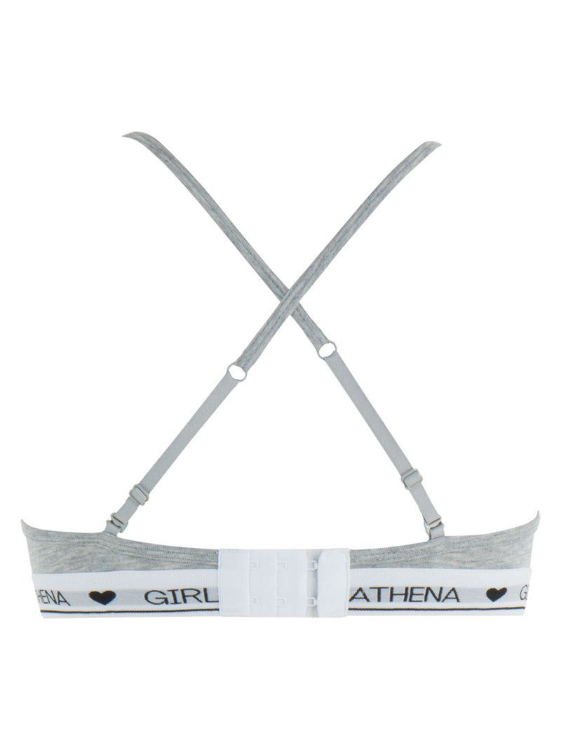 Soutien-gorge sans armature à coques fille coton ultra doux girl by athena Gris chiné - Kiabi