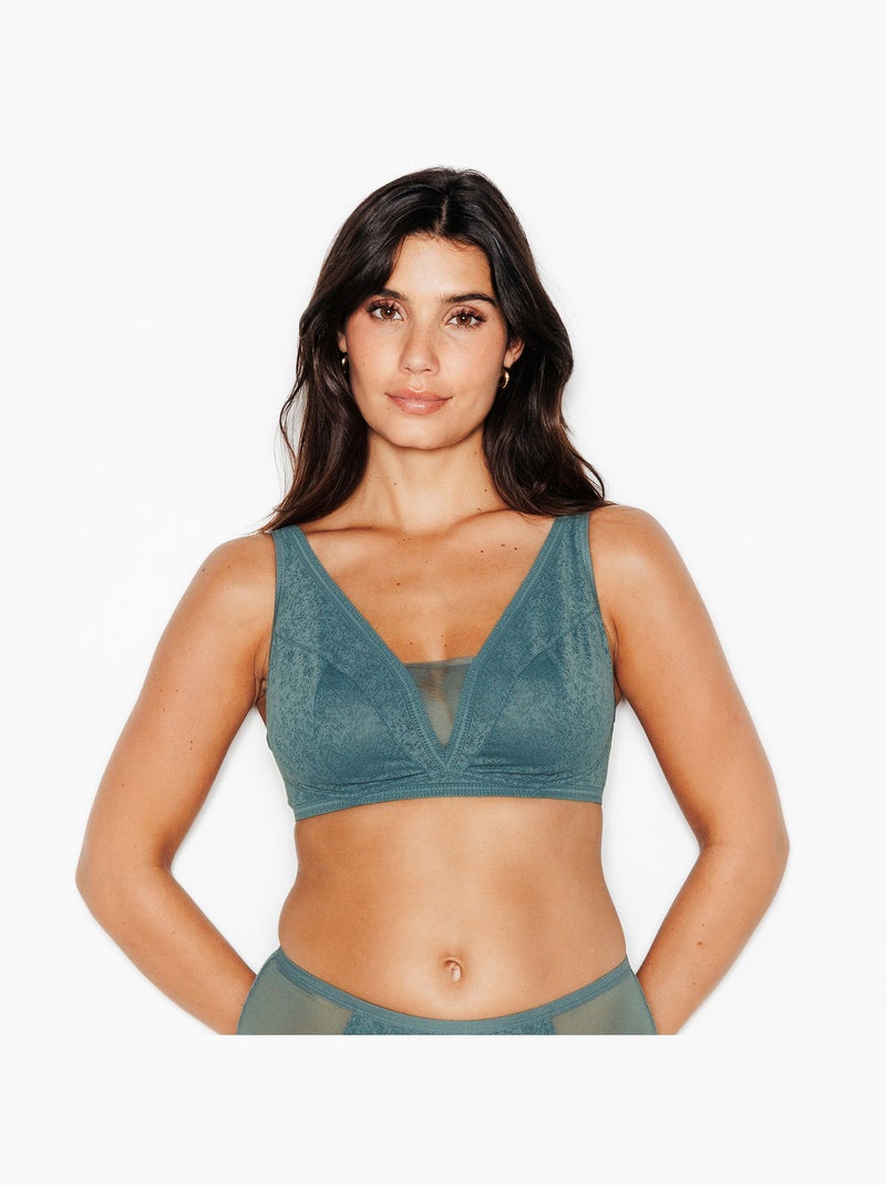 Soutien-gorge sans armatures juliane - rougegorge lingerie Bleu pétrole - Kiabi