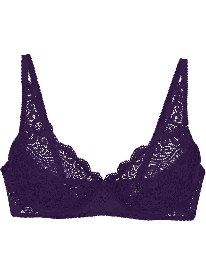Soutien-gorge sans armatures n amourette Violet prune - Kiabi