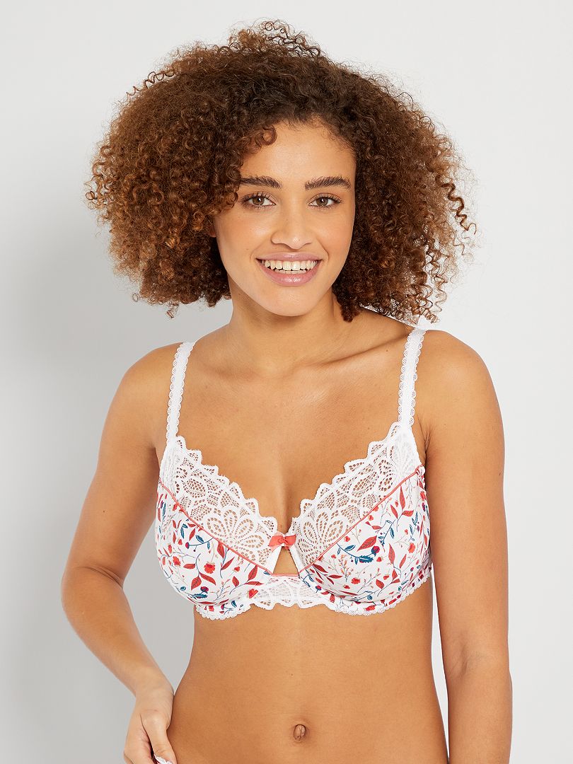 Soutien Gorge Sans Complexe Blanc Fleurs Kiabi