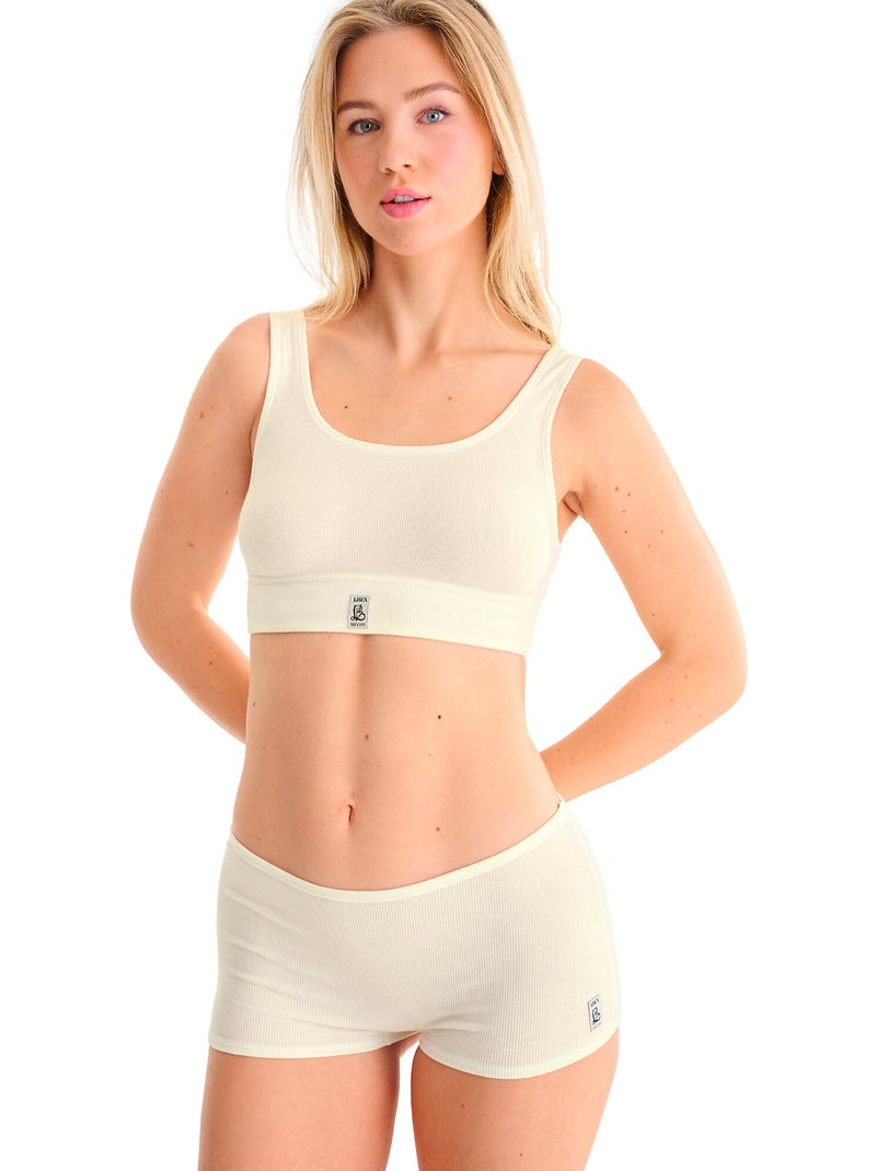 Soutien-gorge top brassière sans armatures freedom Ecru - Kiabi