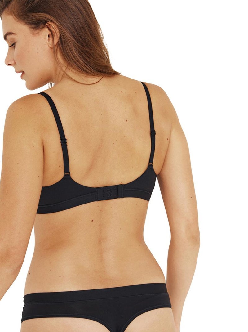 Soutien-gorge triangle croisé sans armatures femme easy seconde peau athena Noir - Kiabi