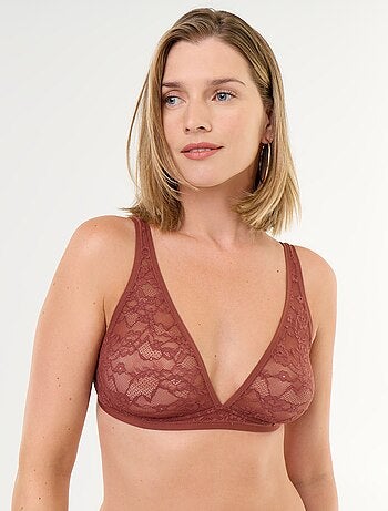Soutien-gorge triangle en dentelle ajourée