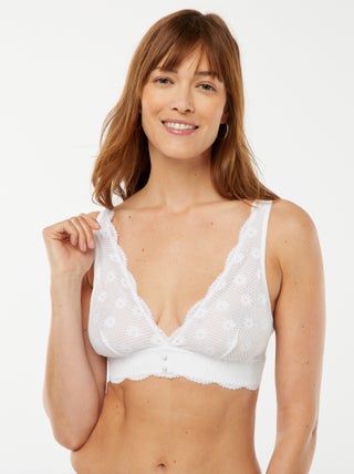 Soutien-gorge triangle en dentelle fleurie