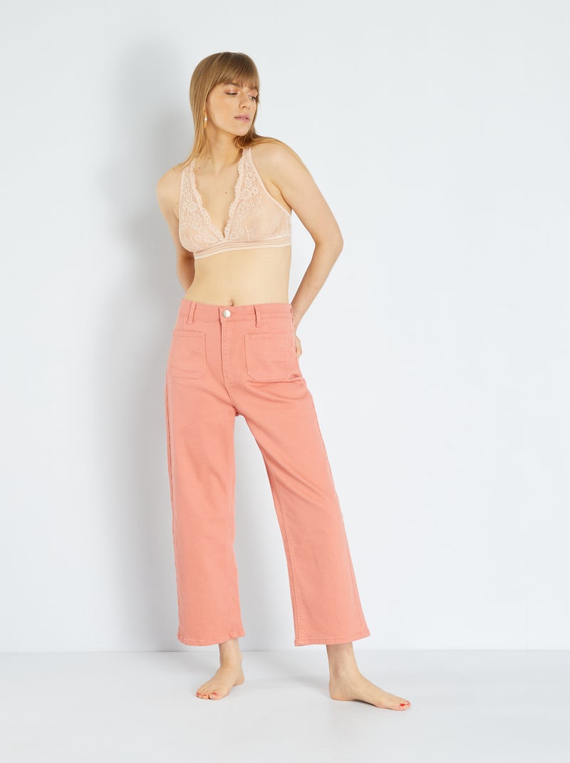 Soutien-gorge triangle en dentelle vieux rose - Kiabi