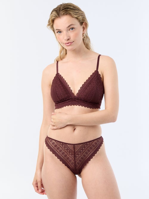 Soutien-gorge triangle en dentelle - Kiabi