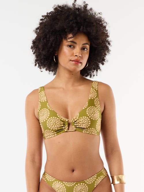 Soutien-gorge triangle en microfibre imprimé - Kiabi