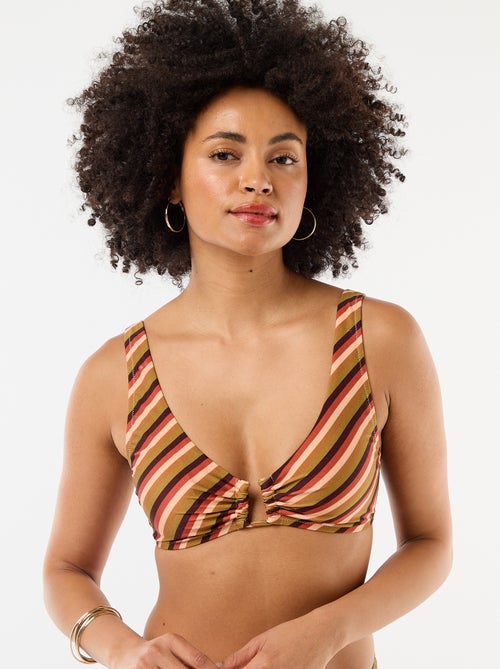Soutien-gorge triangle en microfibre imprimé - Kiabi