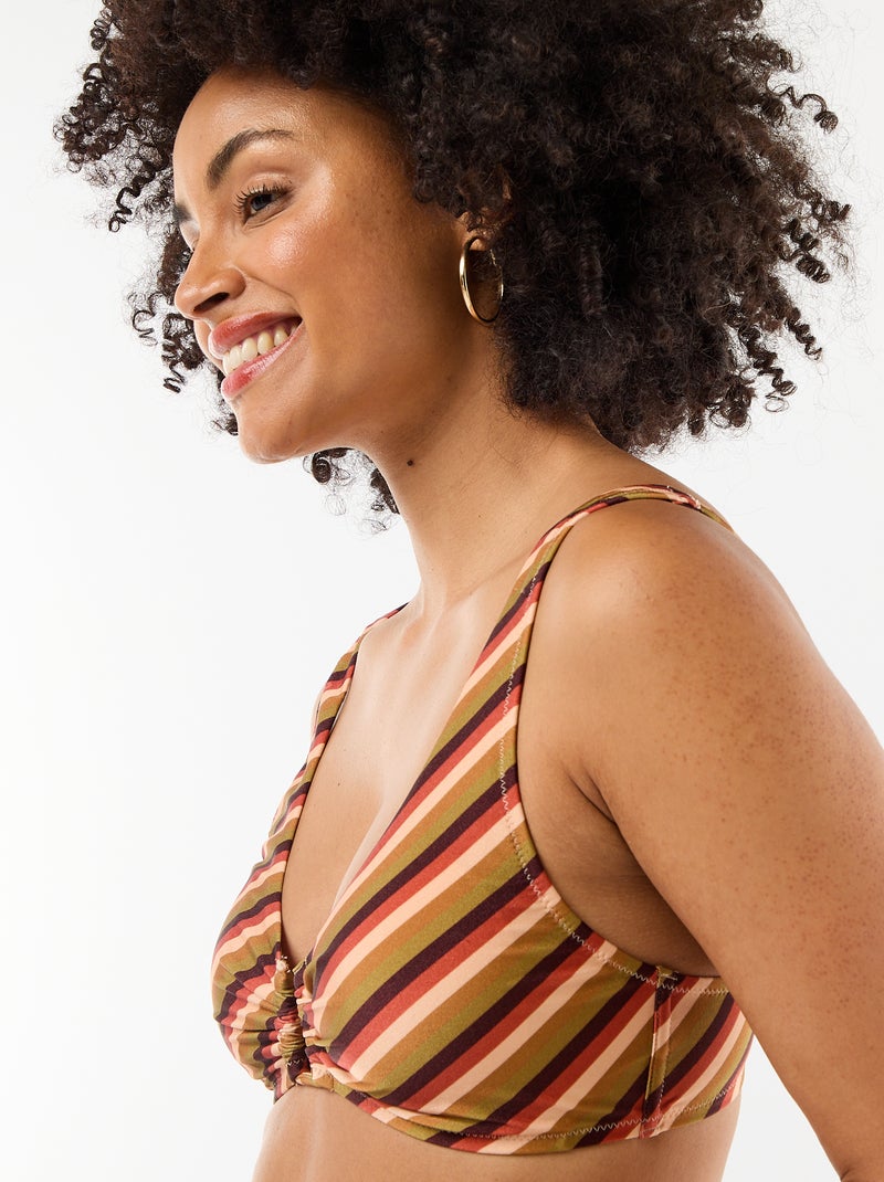 Soutien-gorge triangle en microfibre imprimé Vert - Kiabi
