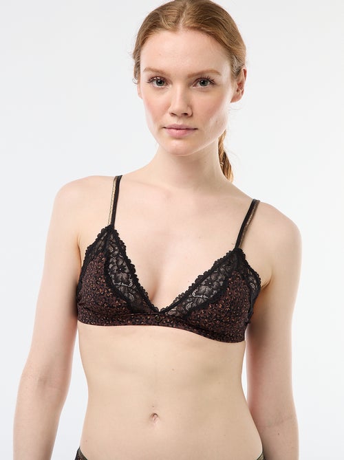 Soutien-gorge triangle imprimé sans armatures - Kiabi