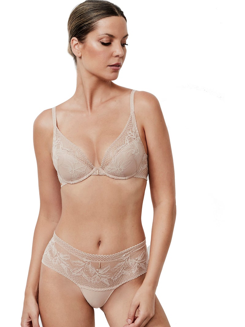 Soutien-gorge triangle plongeant malitzia Beige - Kiabi