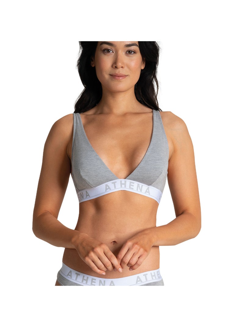 Soutien-gorge triangle sans armatures à coques amovibles femme easy color athena Gris - Kiabi