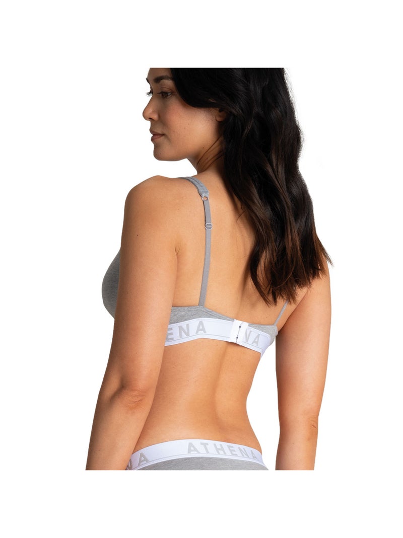 Soutien-gorge triangle sans armatures à coques amovibles femme easy color athena Gris - Kiabi