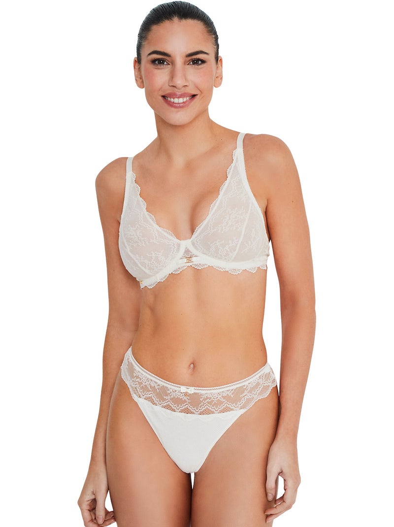 Soutien-gorge triangle sans armatures manuela mariage Ecru - Kiabi