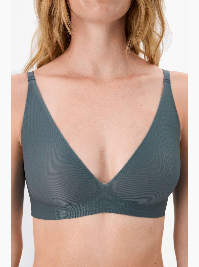Soutien-gorge zerogram decolette avec coussinets invisibles penti Gris Noir - Kiabi