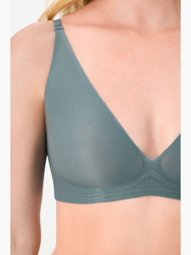 Soutien-gorge zerogram decolette avec coussinets invisibles penti Gris Noir - Kiabi