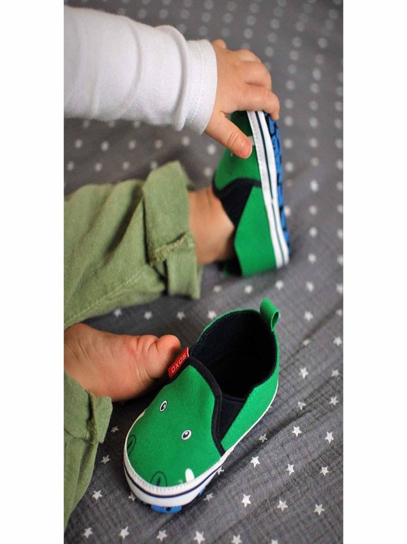 Soxo | chaussons doux pour bébé crocodile Vert - Kiabi