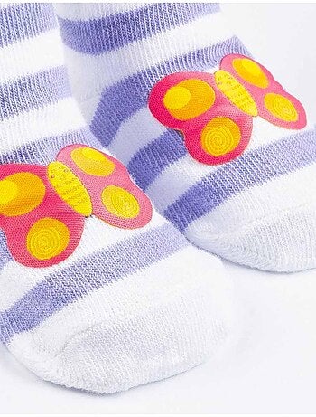 Soxo | lot de 3 paires de chaussettes rayées pastel