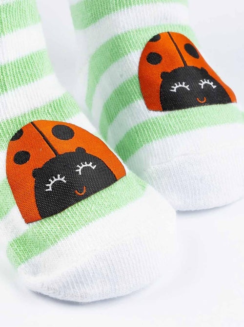 Soxo | lot de 3 paires de chaussettes rayées pastel - Kiabi