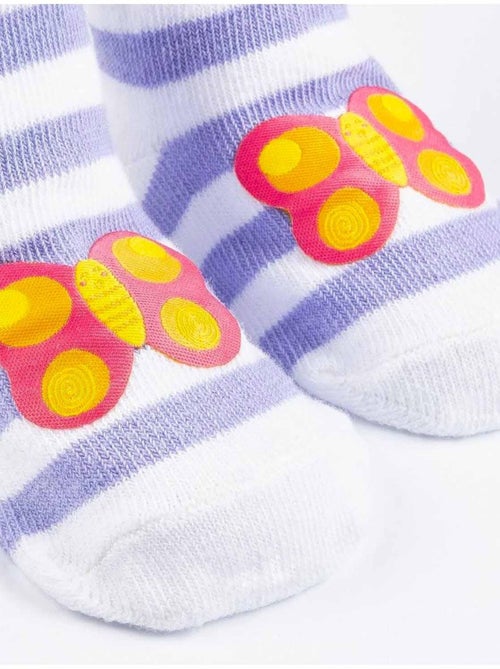 Soxo | lot de 3 paires de chaussettes rayées pastel - Kiabi