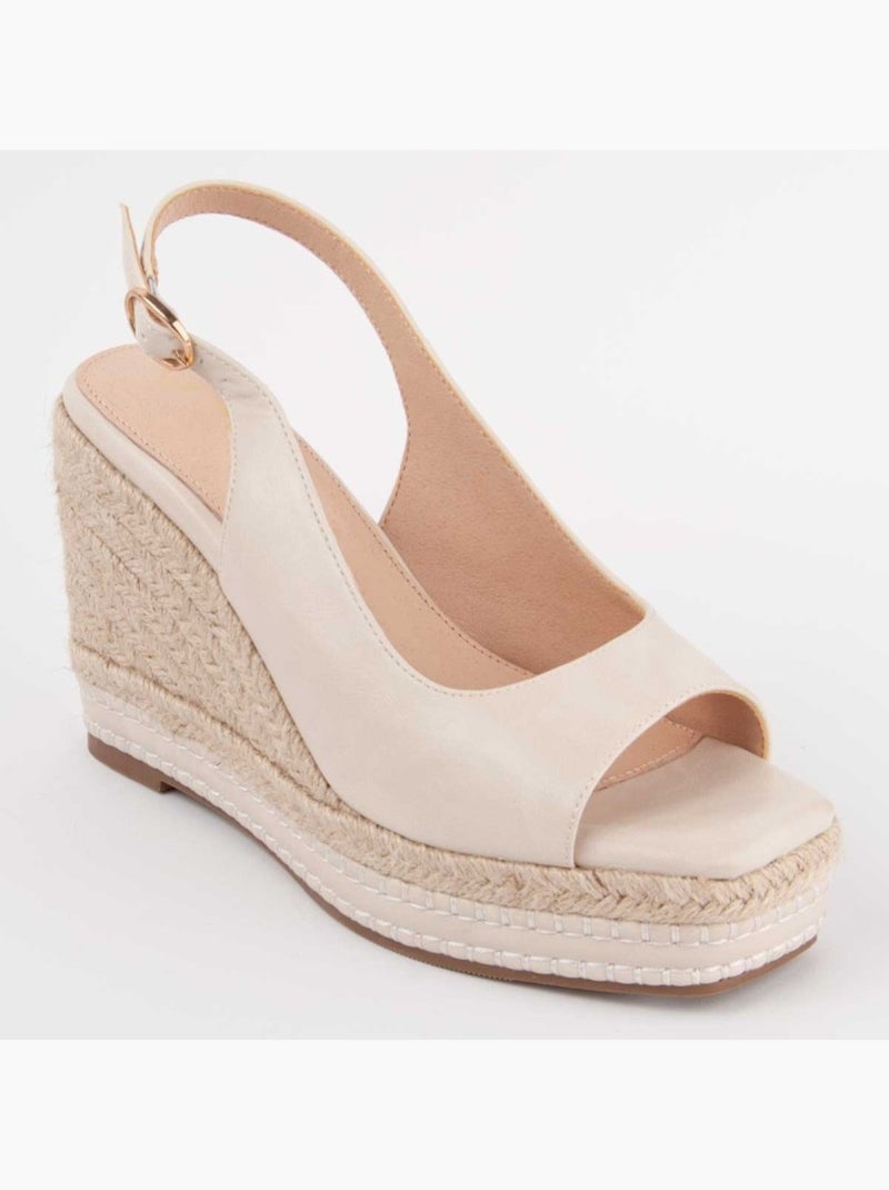 Sparto Sandaal Sleehak Synthetisch Materiaal Montevita Beige - Kiabi