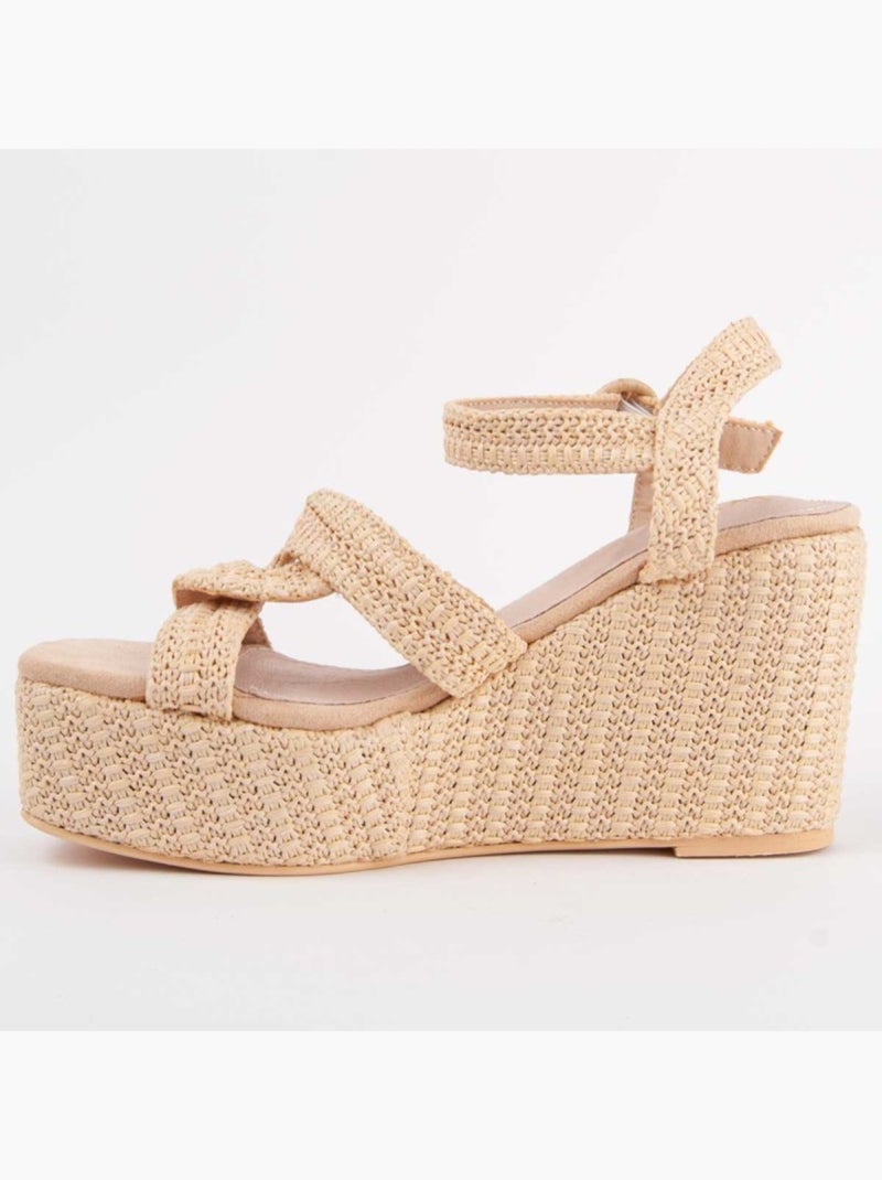 Sparto Sandaal Sleehak Synthetisch Materiaal Montevita Beige - Kiabi
