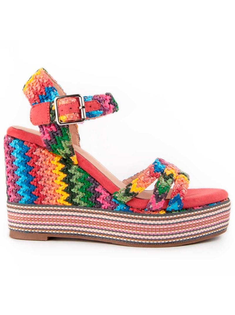 Sparto Sandaal Sleehak Synthetisch Materiaal Montevita Multicolor - Kiabi
